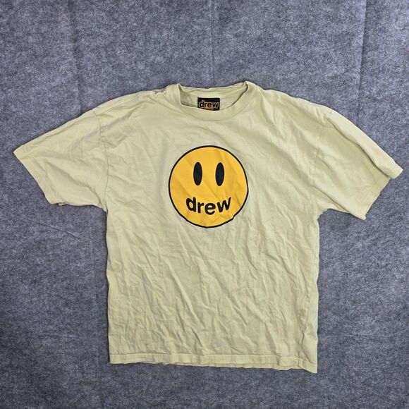 Drew House Shirt Mens Medium Yellow Smiley Face Graphic Tee Streetwear Skate - Picture 1 of 6
